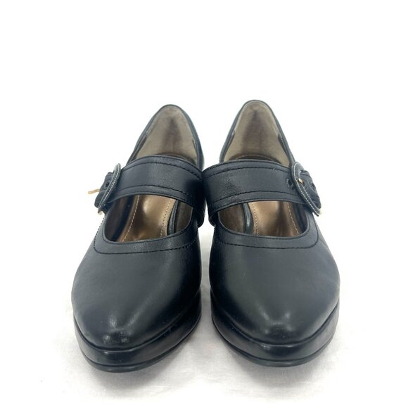 Elegant Black Heels with Gold Accent - Picture 5 of 10